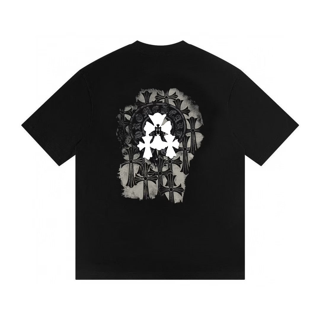 Authentic Chrome Hearts Chrome Hearts Gothic Cross Graphic T-Shirt â€“ Black â€“ front view