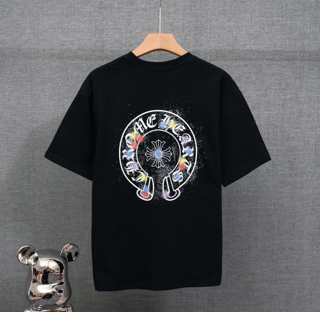 Authentic Chrome Hearts Chrome Hearts Splash Horseshoe Logo T-Shirt (Black) â€“ front view