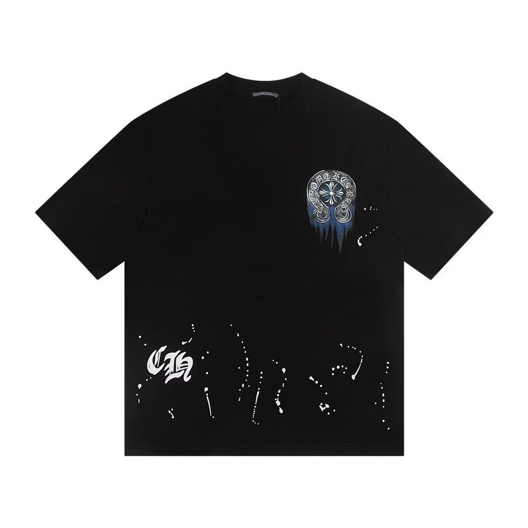 Authentic Chrome Hearts Chrome Hearts Horseshoe Drip Tee Black â€“ front view