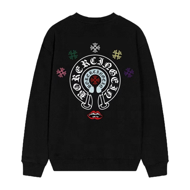 Authentic Chrome Hearts Chrome Hearts Multi Color Horseshoe Long Sleeve Black â€“ front view