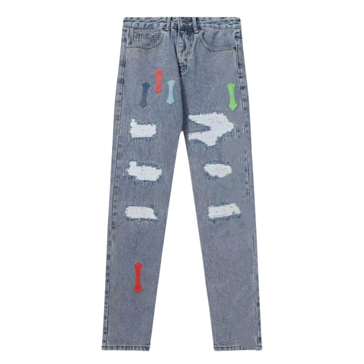 Authentic Chrome Hearts Chrome Hearts Blue Rough Jeans â€“ front view