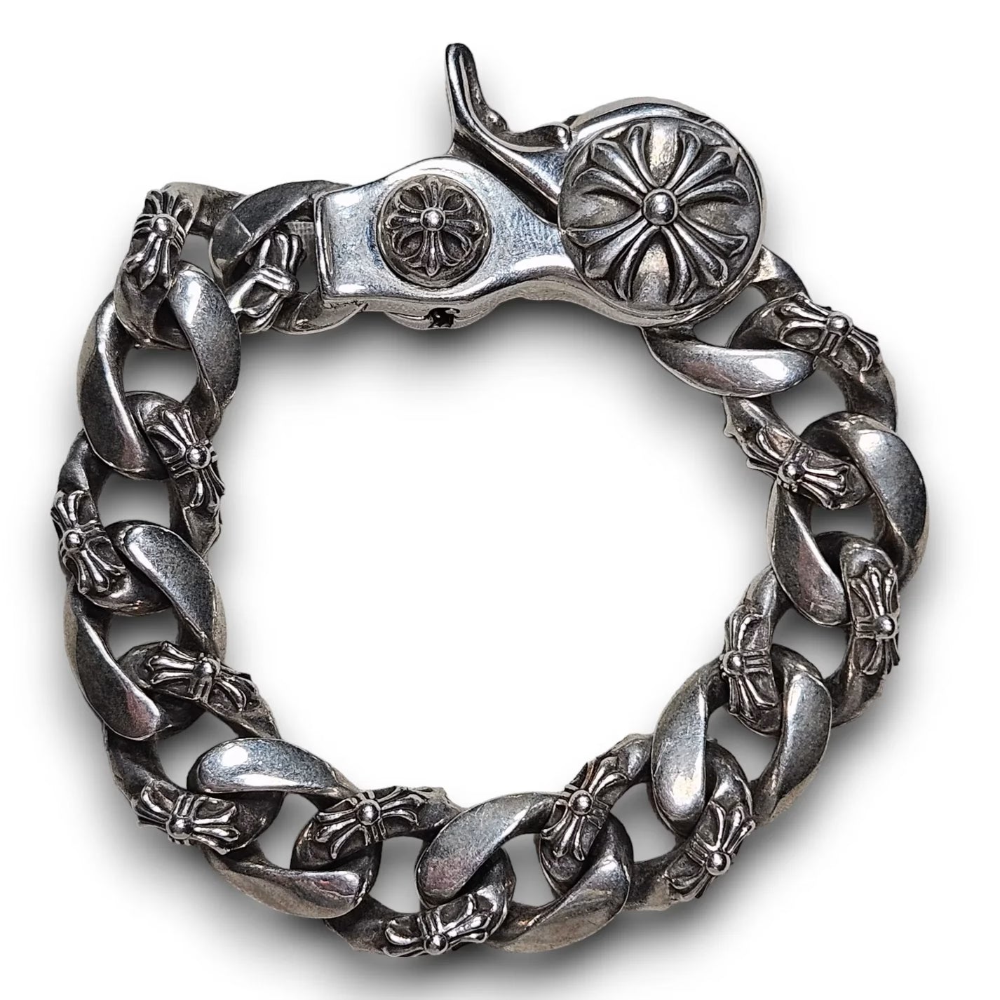 Authentic Chrome Hearts Chrome Hearts Fancy Link Bracelet â€“ front view