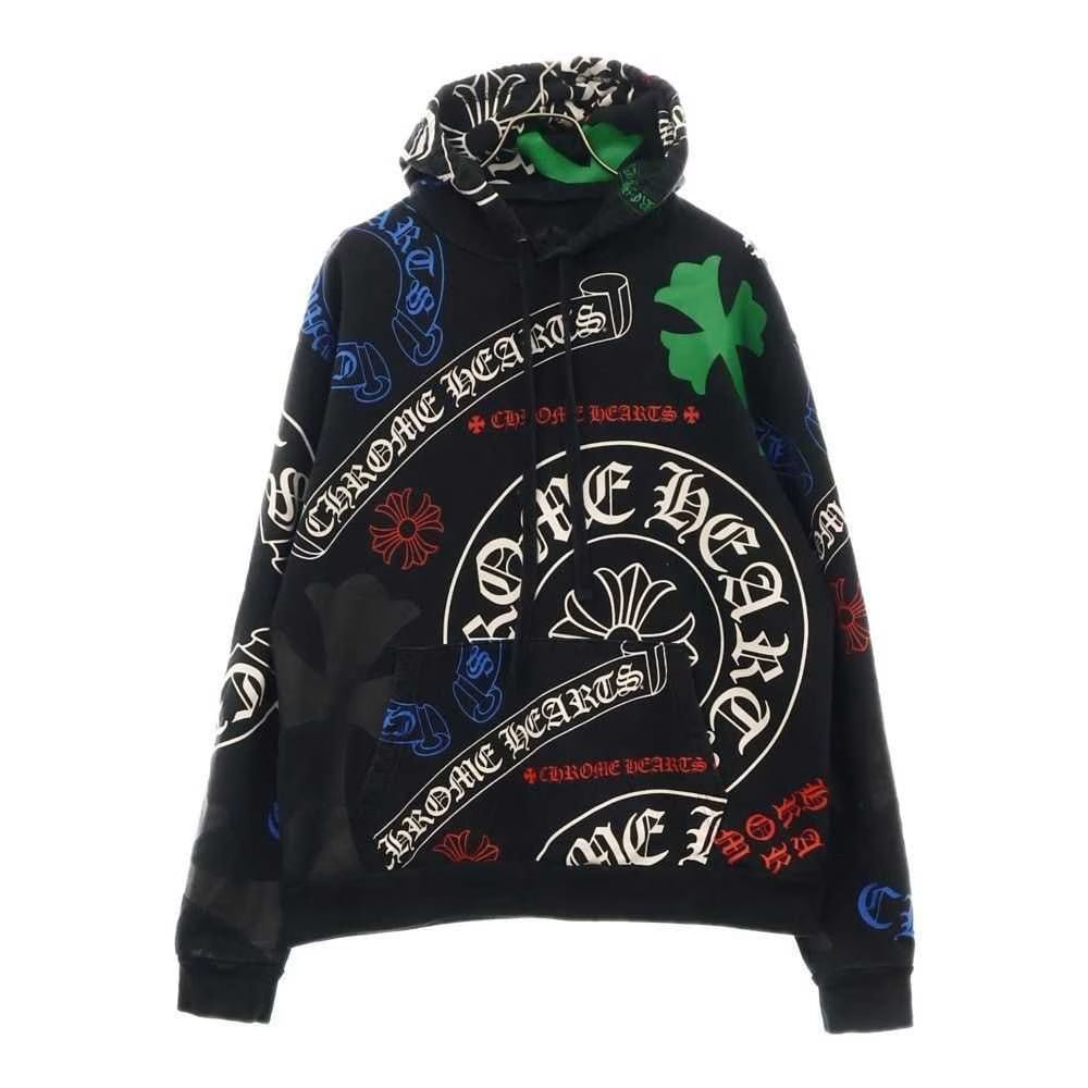 Authentic Chrome Hearts Chrome Hearts Heavyweight Black Graphic Hoodies â€“ front view