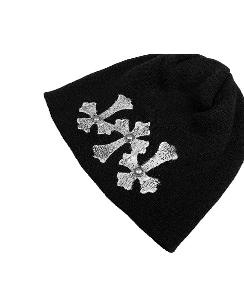 Authentic Chrome Hearts Chrome Hearts Triple Cross Beanie – front view