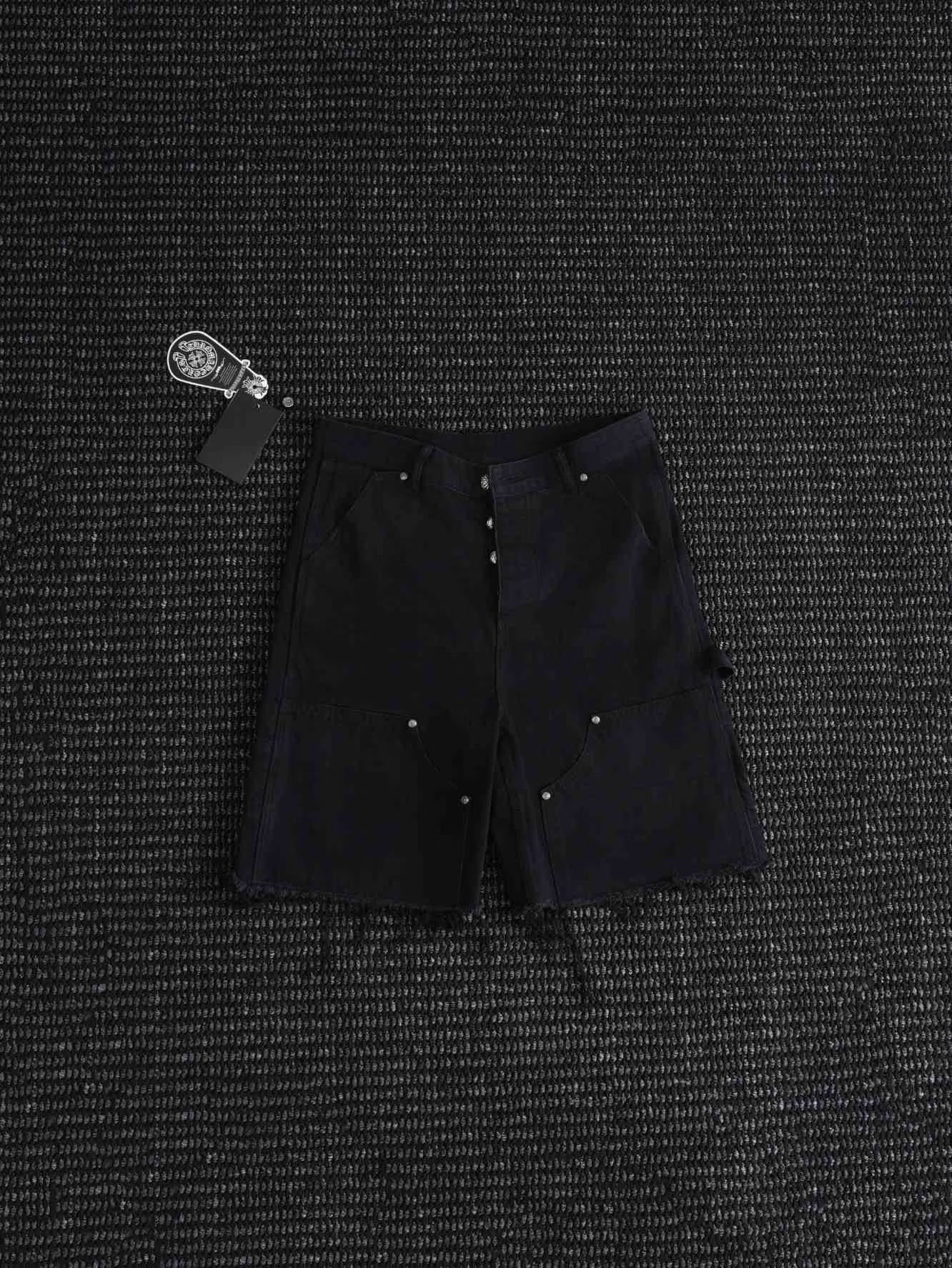 Authentic Chrome Hearts Chrome Hearts Tonal Cross Denim Shorts â€“ front view