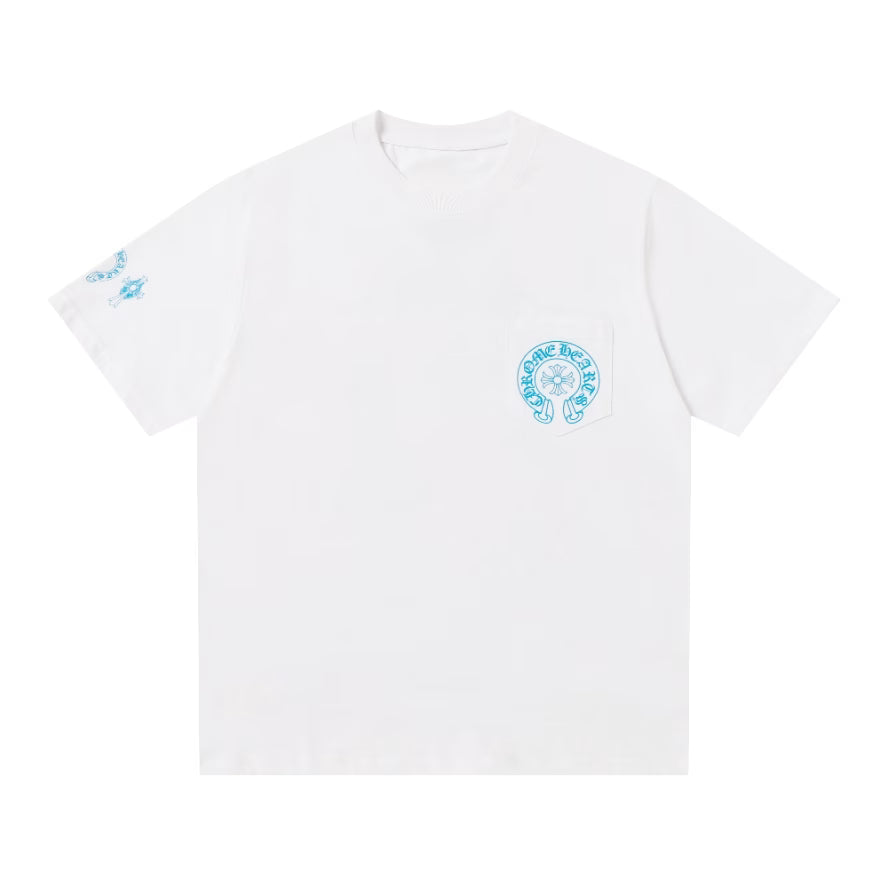 Authentic Chrome Hearts Chrome Hearts Cross Floral Pocket T-Shirt White â€“ front view