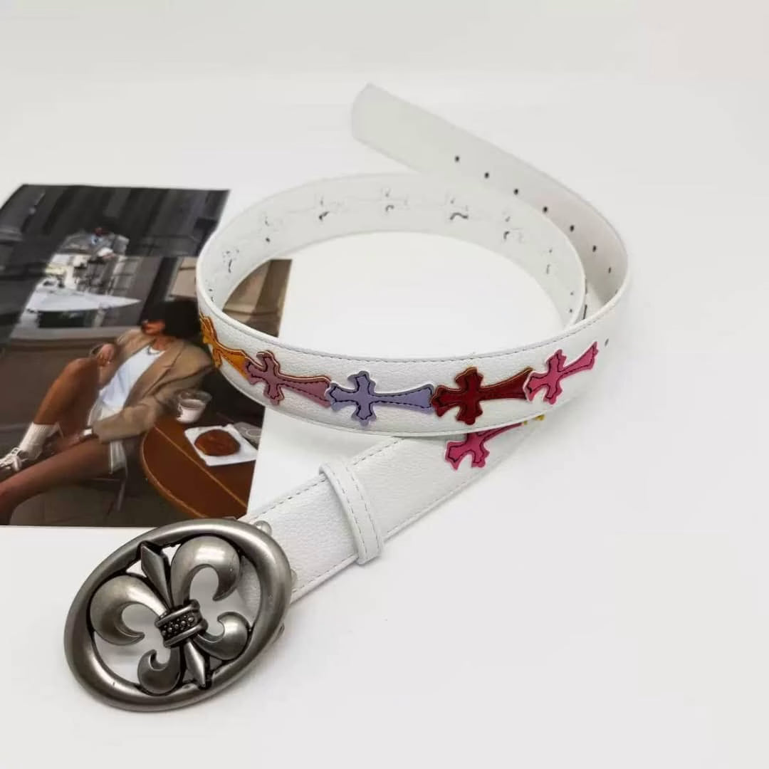 Authentic Chrome Hearts Chrome Hearts Multi-Color Cross Belt â€“ front view