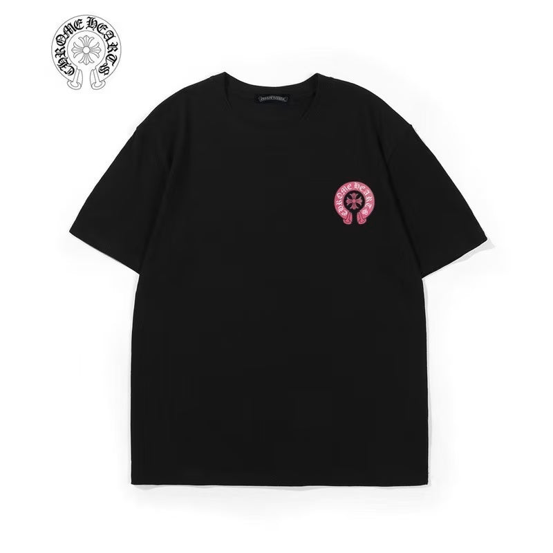 Authentic Chrome Hearts Chrome Hearts Black Pink Horseshoe Graphic Tee â€“ front view
