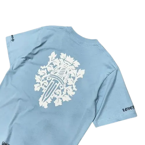 Authentic Chrome Hearts Dagger Tee Chrome Hearts Baby Blue – front view