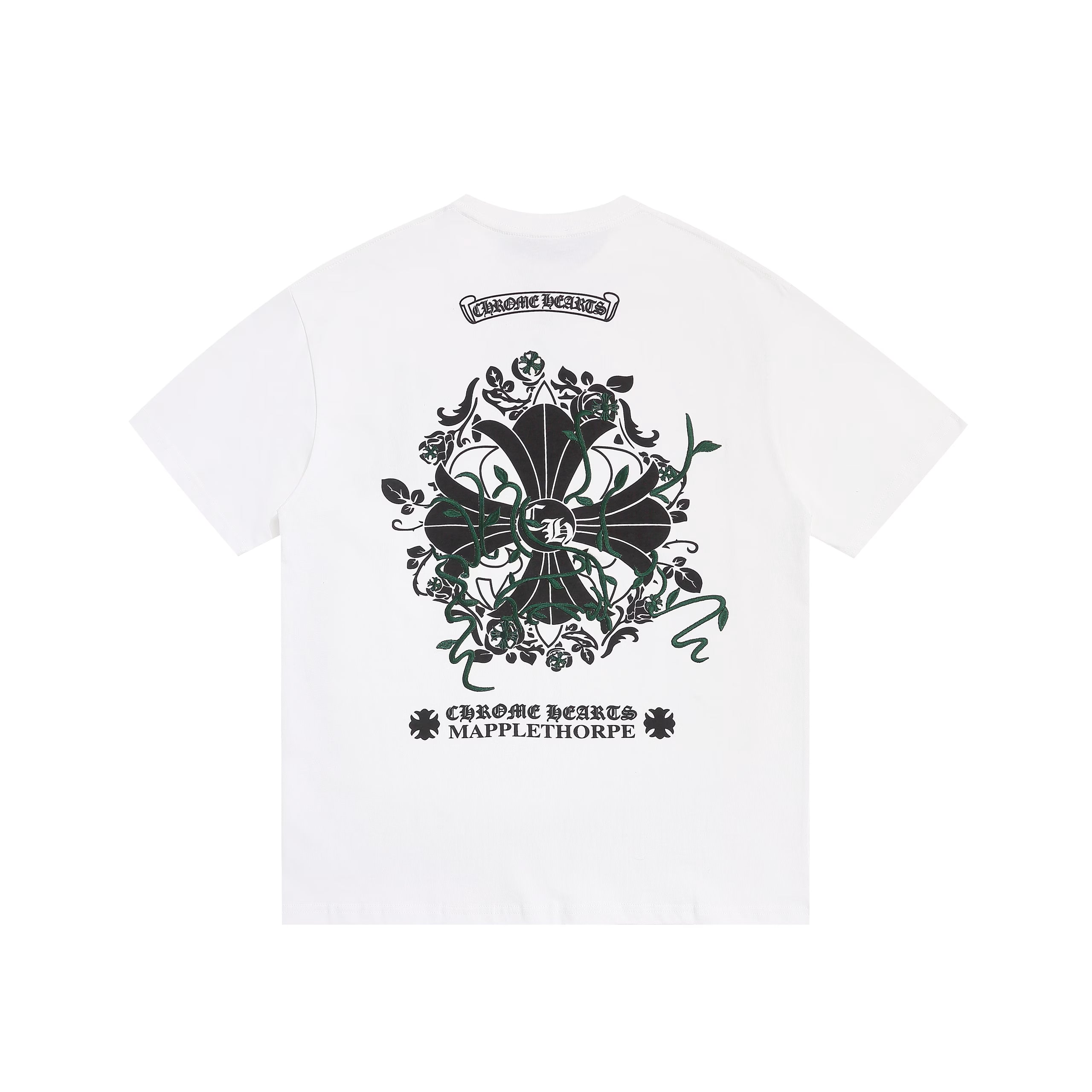 Authentic Chrome Hearts Chrome Hearts White Mapplethorpe Vine Logo Tee â€“ front view