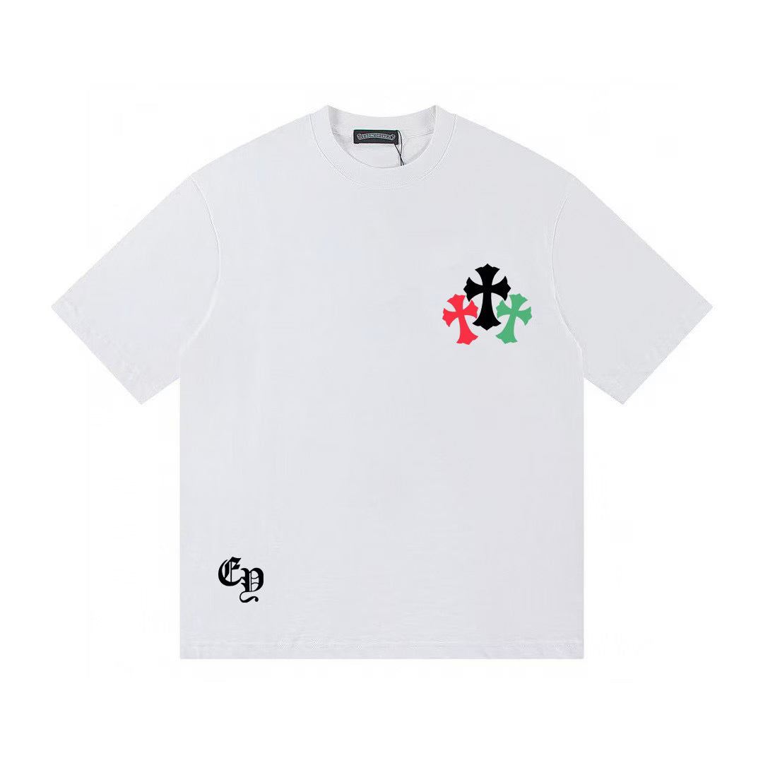 Authentic Chrome Hearts Chrome Hearts Multi Color Cross White T-Shirt â€“ front view