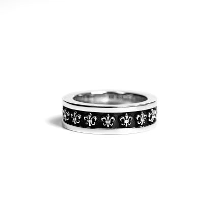 Authentic Chrome Hearts Small BS Fleur Ring â€“ front view