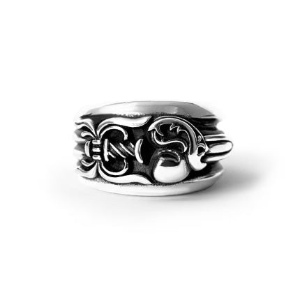 Authentic Chrome Hearts Dagger Heart Ring â€“ front view