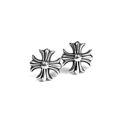 Authentic Chrome Hearts Cross Cut out Stud Earring â€“ front view