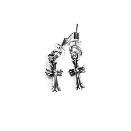 Authentic Chrome Hearts Cross Babyfat Drop Earrings â€“ front view