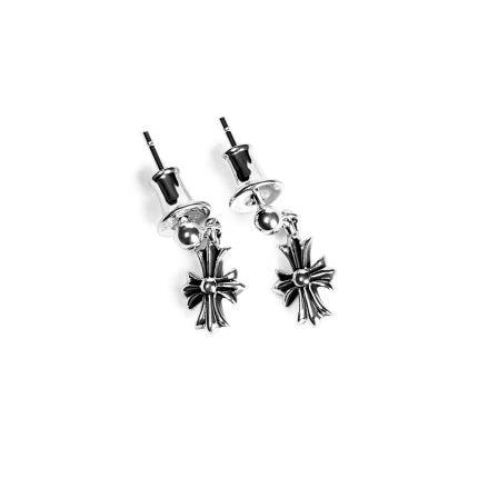 Authentic Chrome Hearts Tiny E CH Plus Drop Earrings â€“ front view