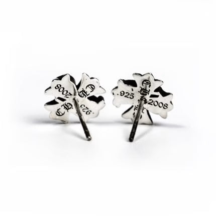 Authentic Chrome Hearts CH Logo Plus Stud Earrings â€“ front view