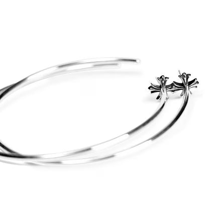 Authentic Chrome Hearts CH Plus Hoop Earring â€“ front view