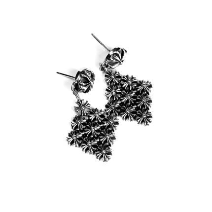Authentic Chrome Hearts Chain Mail CH Plus Earring Small â€“ front view