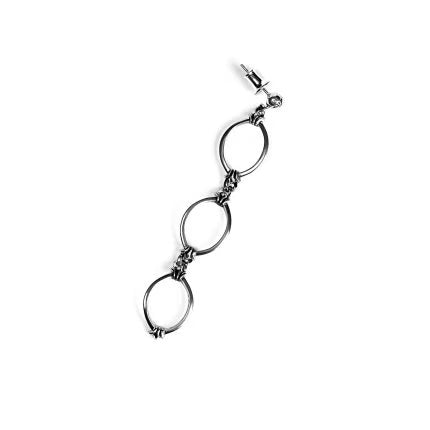 Authentic Chrome Hearts Triple Drop Hoop Earring â€“ front view