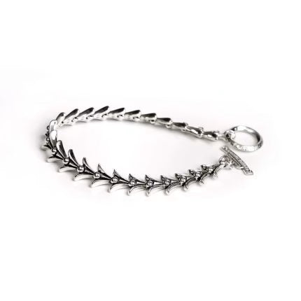 Authentic Chrome Hearts Crosstail Bracelet With Logo Tag â€“ front view