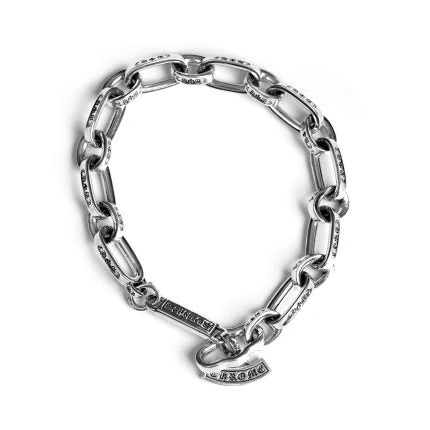Authentic Chrome Hearts Inscribed Logo Chain Bracelet â€“ front view