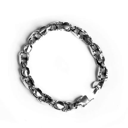 Authentic Chrome Hearts Fleur Tail Pattern Bracelet â€“ front view