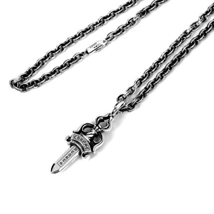 Authentic Chrome Hearts Double Dagger Pendant â€“ front view