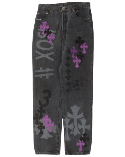 Authentic Chrome Hearts Chrome Hearts Leviâ€™s Cross Patch Stencil Jeans â€“ front view