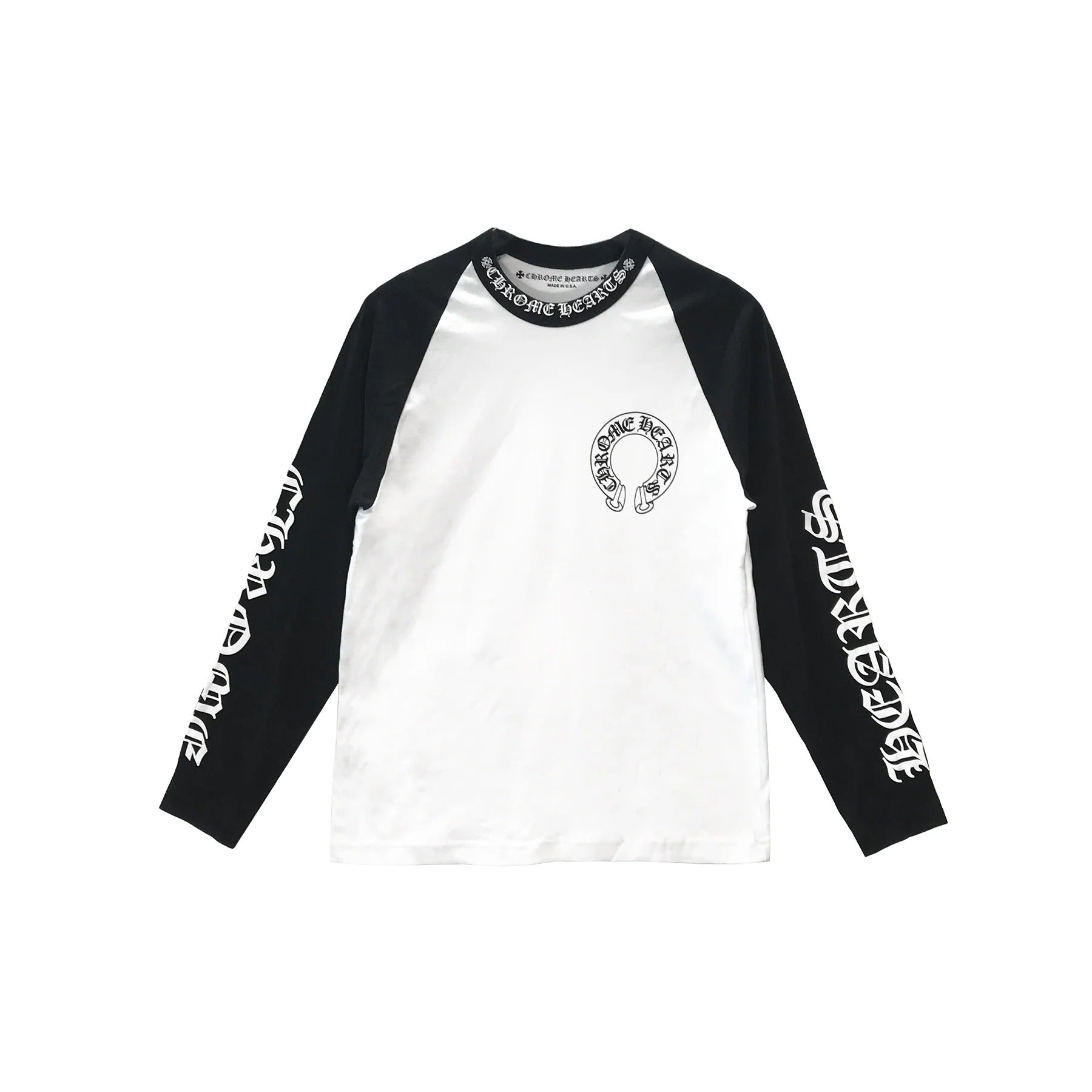Authentic Chrome Hearts Black And White Chrome Heart Shirt – shirt detail close-up