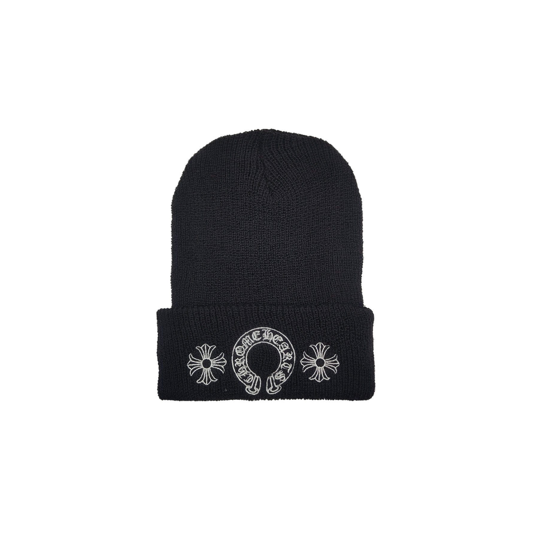 Chrome Hearts Horseshoe Skull Cap Beanie – hat front view