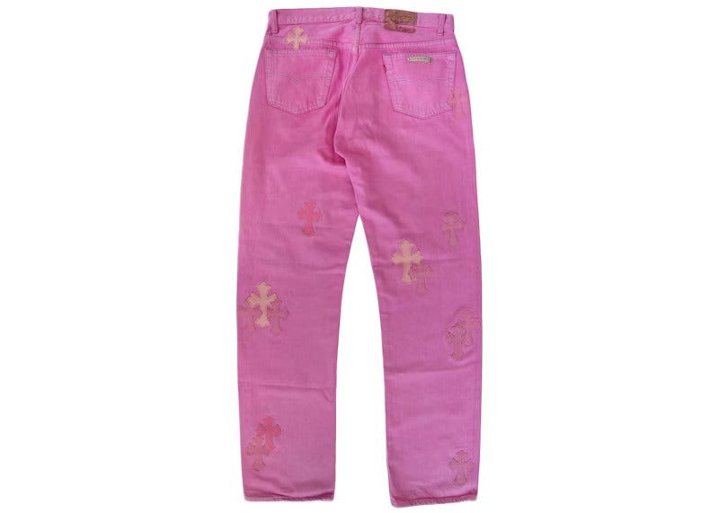 Authentic Chrome Hearts Pink Chrome Hearts Jeans – pants detail close-up