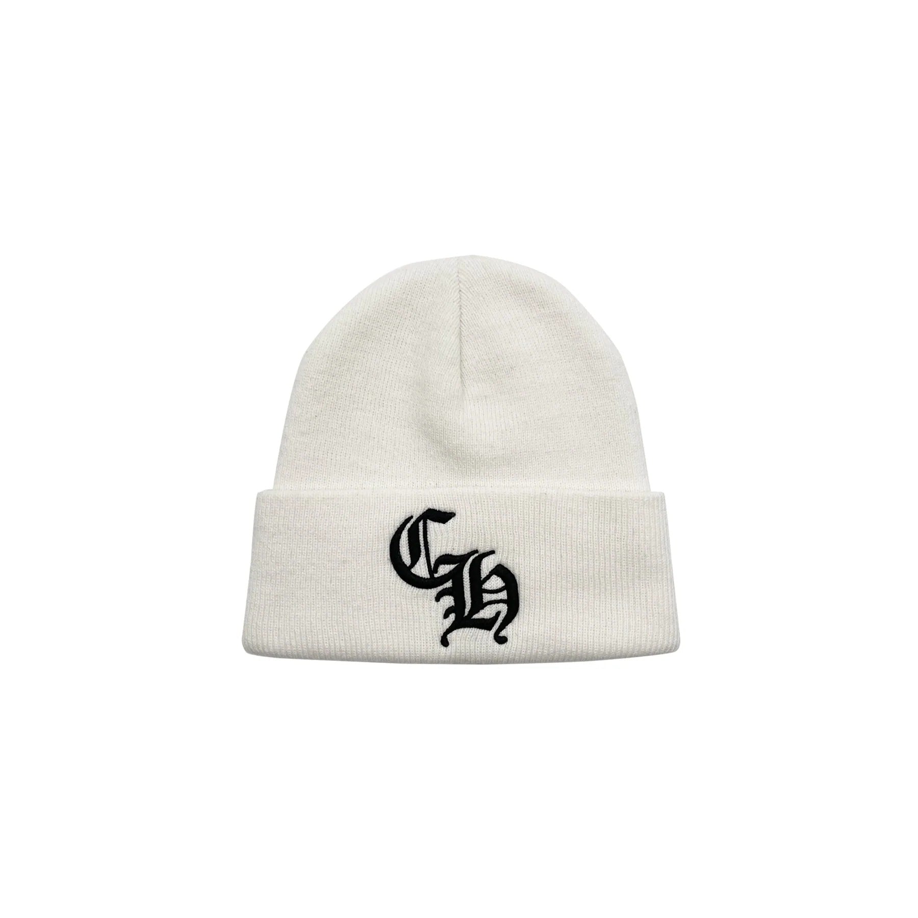 Authentic Chrome Hearts White Chrome Hearts Beanie – hat front view