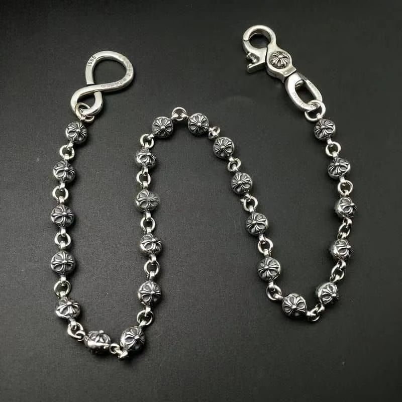Authentic Chrome Hearts Chrome Hearts Floral Ball Wallet Chain â€“ front view