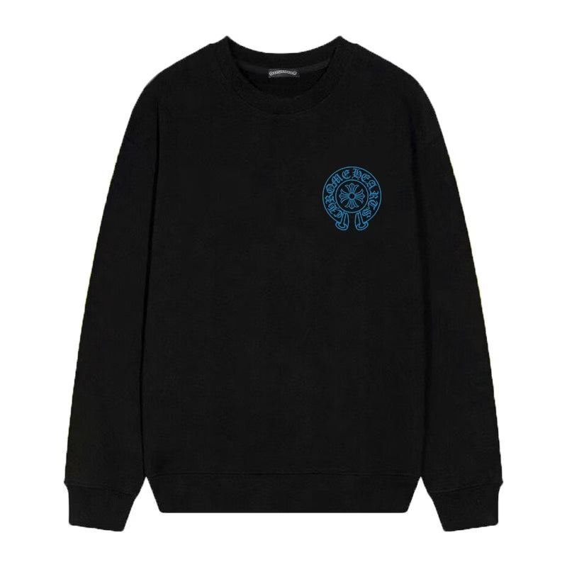 Authentic Chrome Hearts Chrome Hearts Blue Horseshoe Triple Cross Long Sleeve â€“ front view