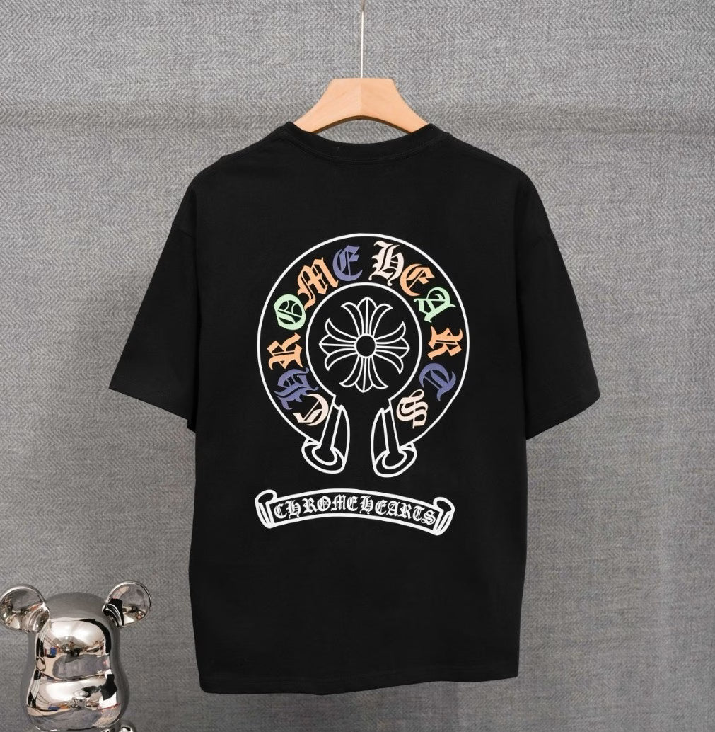 Authentic Chrome Hearts Chrome Hearts Multi Color Horseshoe Cross Logo Shirt â€“ front view