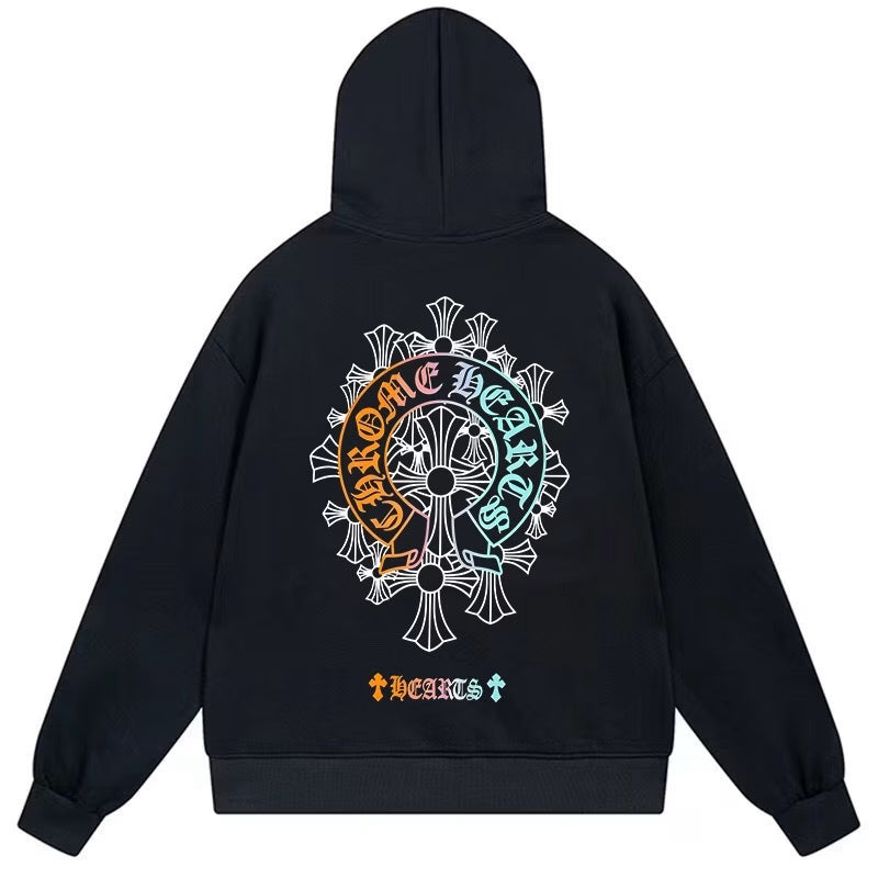 Authentic Chrome Hearts Chrome Hearts Neon Horseshoe Hoodie Black â€“ front view