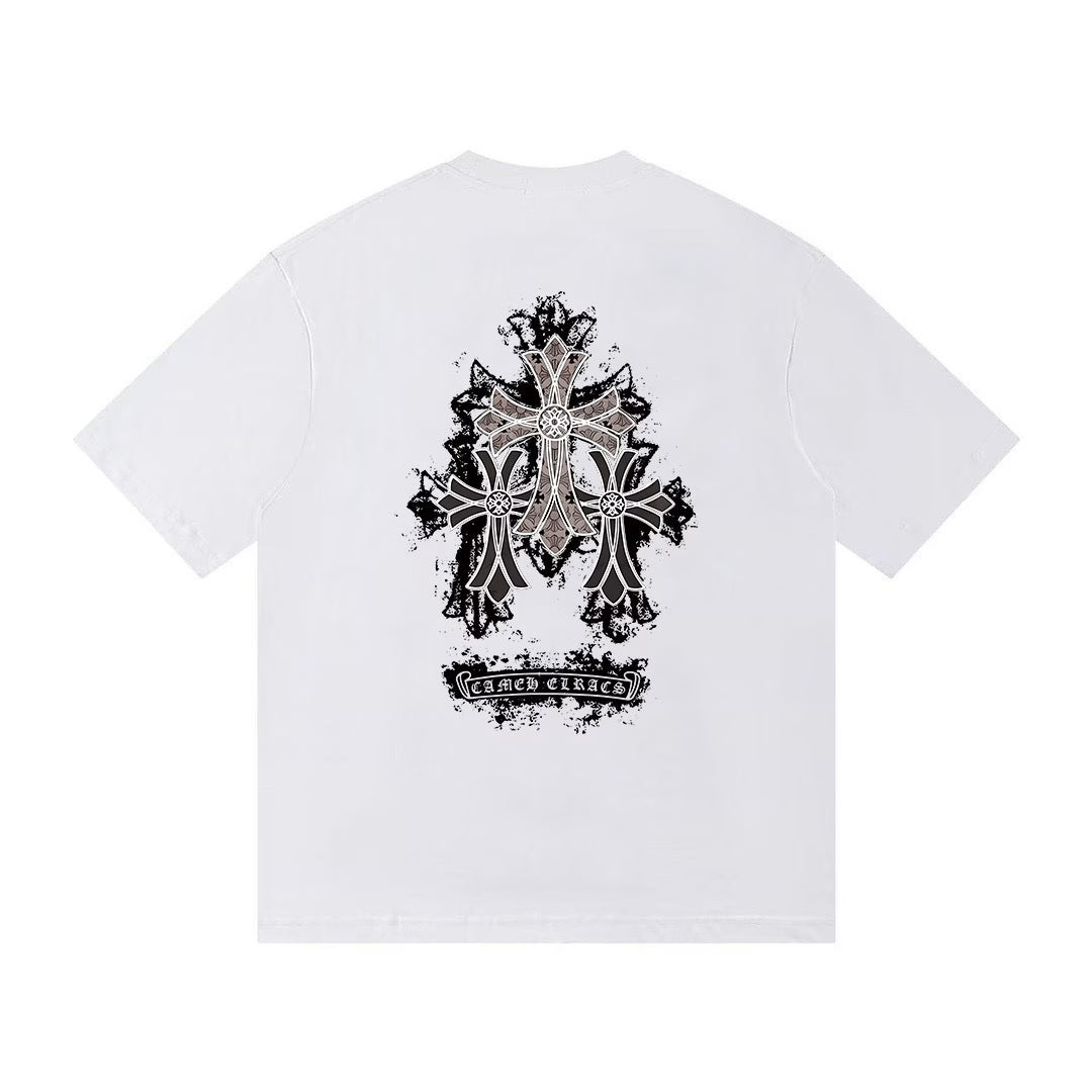 Authentic Chrome Hearts Chrome Hearts Triple Cross Logo Tee White â€“ front view
