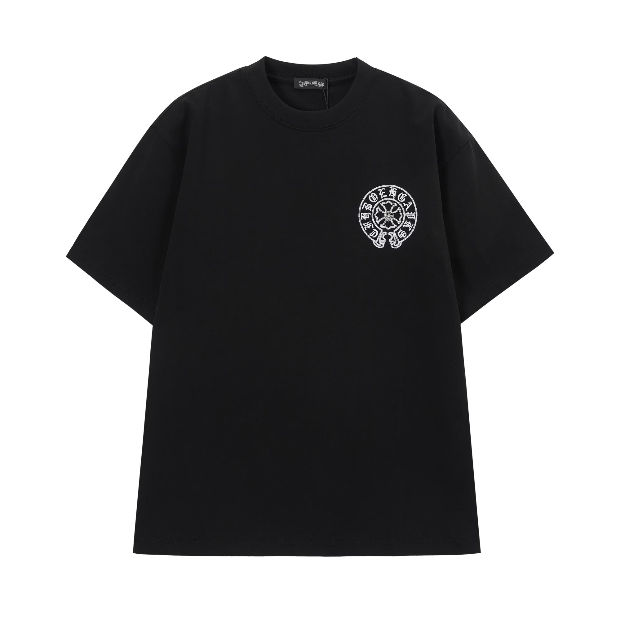 Authentic Chrome Hearts Chrome Hearts Black Gothic Circle Cross T-Shirt â€“ front view