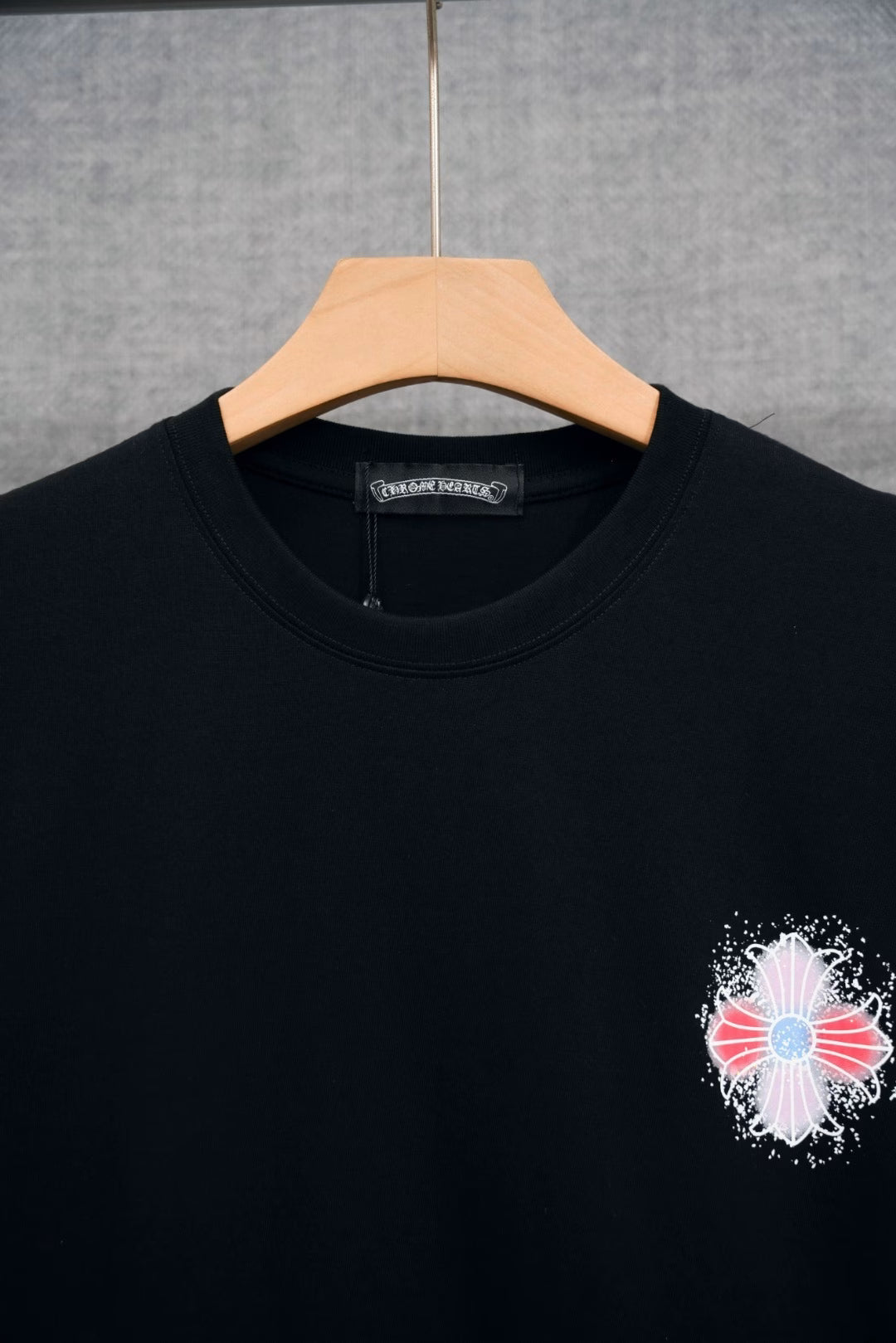 Authentic Chrome Hearts Chrome Hearts Splash Horseshoe Logo T-Shirt (Black) â€“ front view