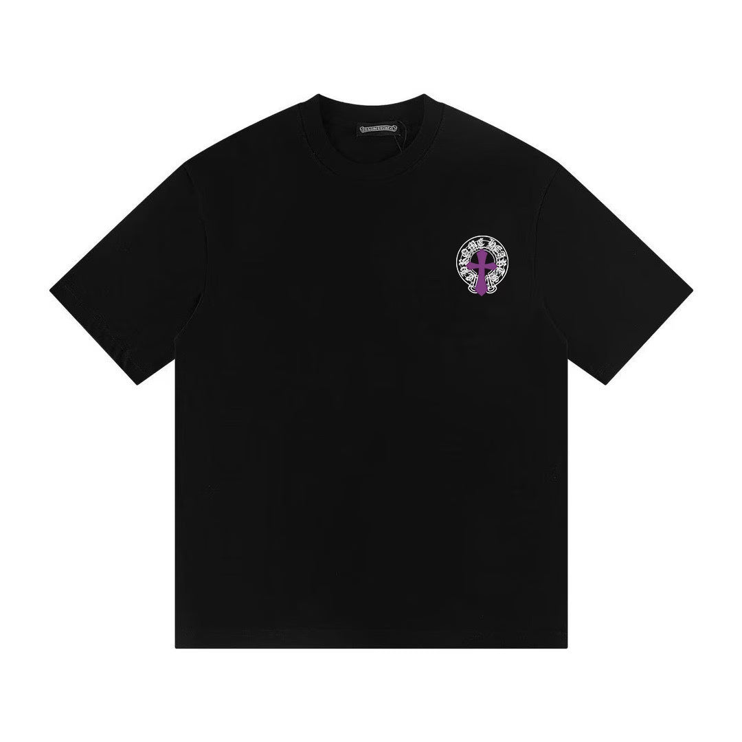Authentic Chrome Hearts Chrome Hearts Cemetery Cross Logo Tee (Purple) â€“ front view