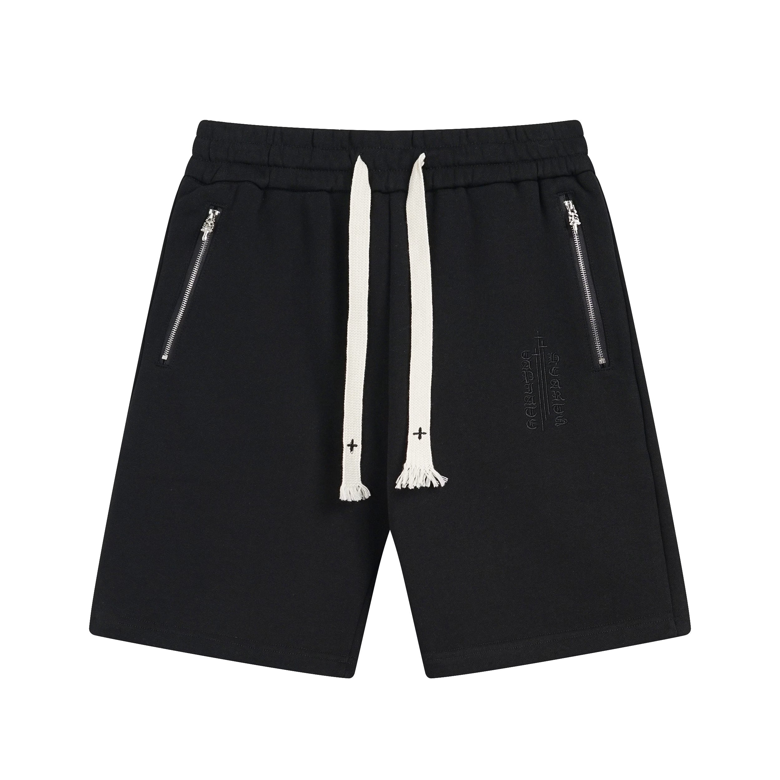 Authentic Chrome Hearts Chrome Hearts Black Cross Sweat Shorts â€“ front view