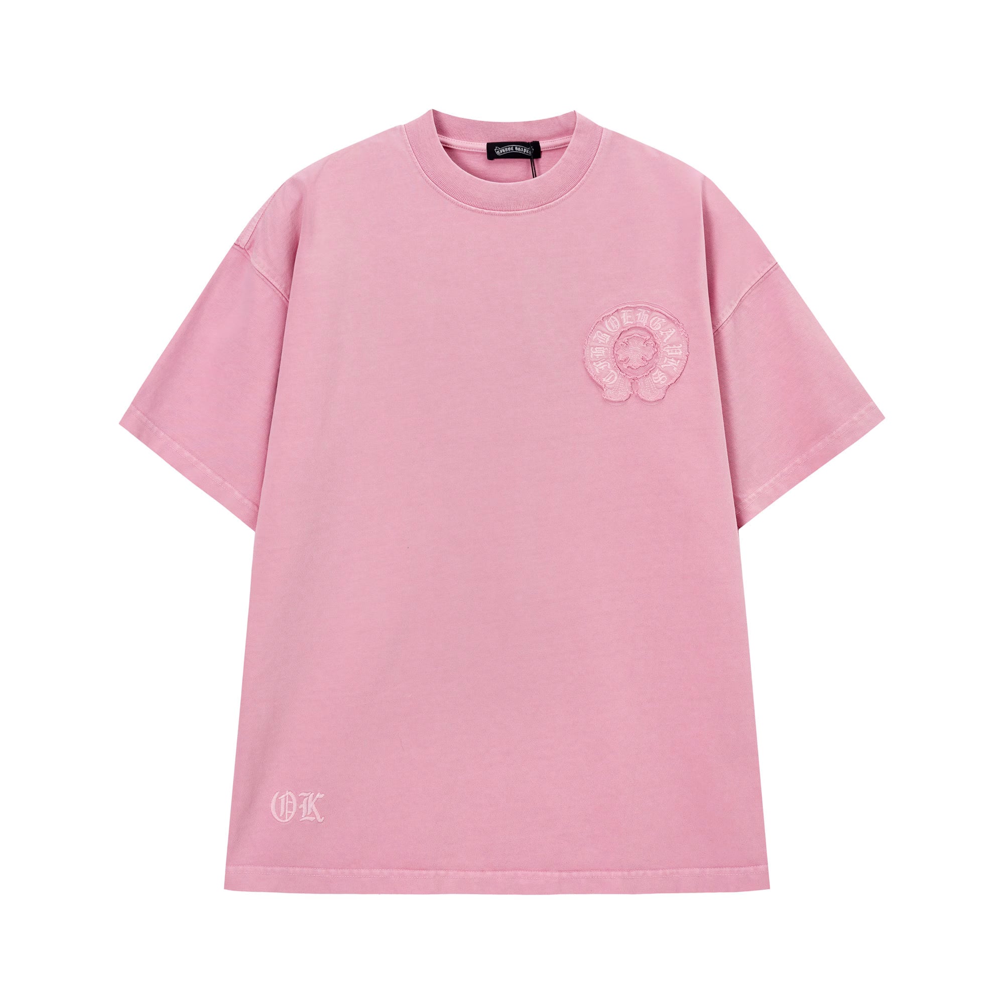 Authentic Chrome Hearts Chrome Hearts Pink Monochrome Horseshoe T-Shirt â€“ front view