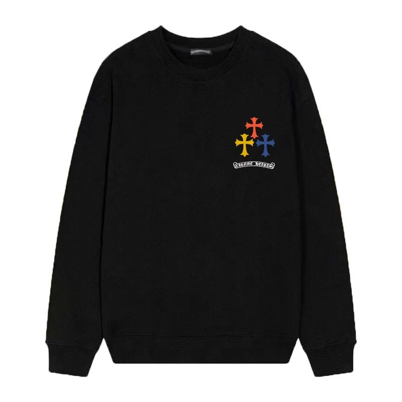Authentic Chrome Hearts Chrome Hearts Multi Color Logo Sweatshirt Black â€“ front view