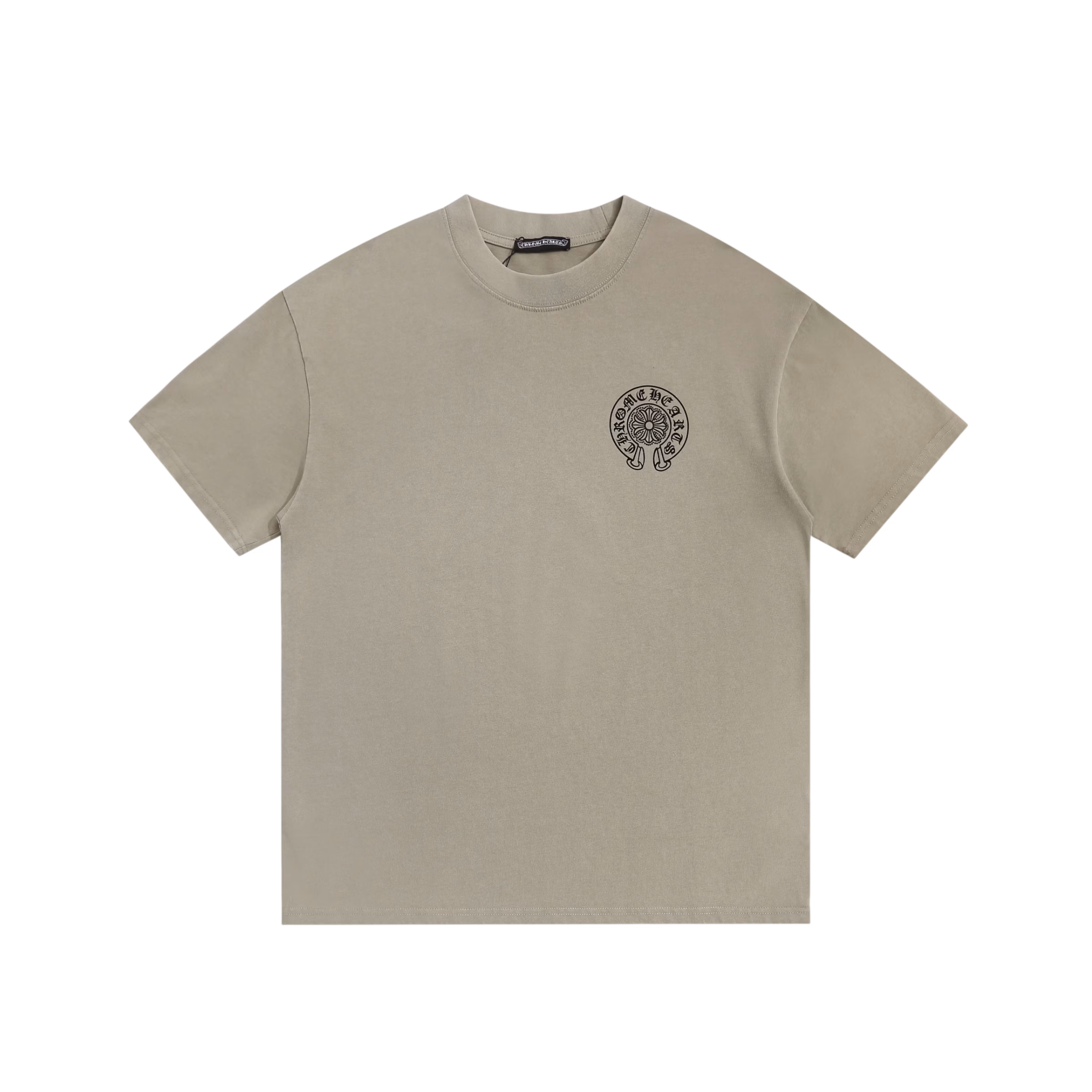 Authentic Chrome Hearts Chrome Hearts Fuck You Beige Horseshoe Logo Tee â€“ front view