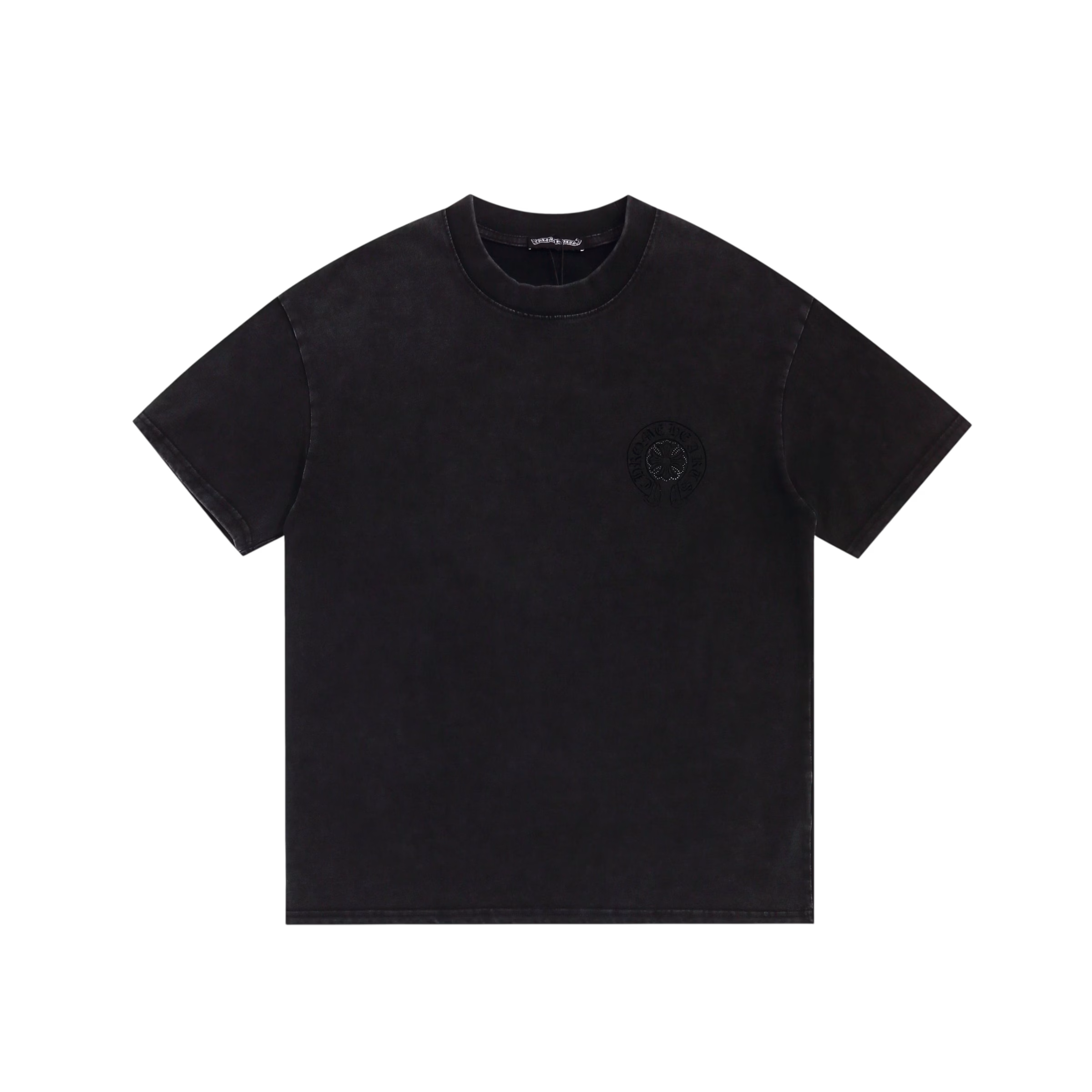 Authentic Chrome Hearts Chrome Hearts Black Wash Fuck You Horseshoe Tee â€“ front view