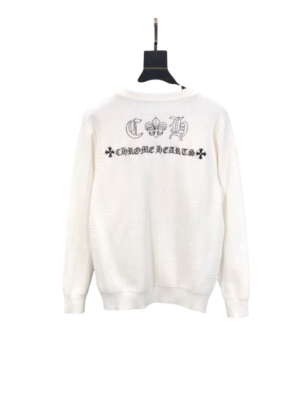 Authentic Chrome Hearts Chrome Hearts CH Cross Waffle Knit Cardigan â€“ front view