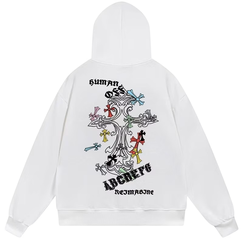 Authentic Chrome Hearts Chrome Hearts Artistic Cross Hoodie White â€“ front view