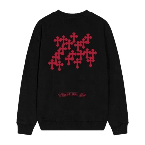 Authentic Chrome Hearts Chrome Hearts Crimson Cross Long Sleeve Sweatshirt â€“ front view