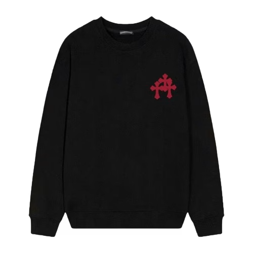 Authentic Chrome Hearts Chrome Hearts Crimson Cross Long Sleeve Sweatshirt â€“ front view
